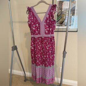 Floral Magenta Sleeveless Dress